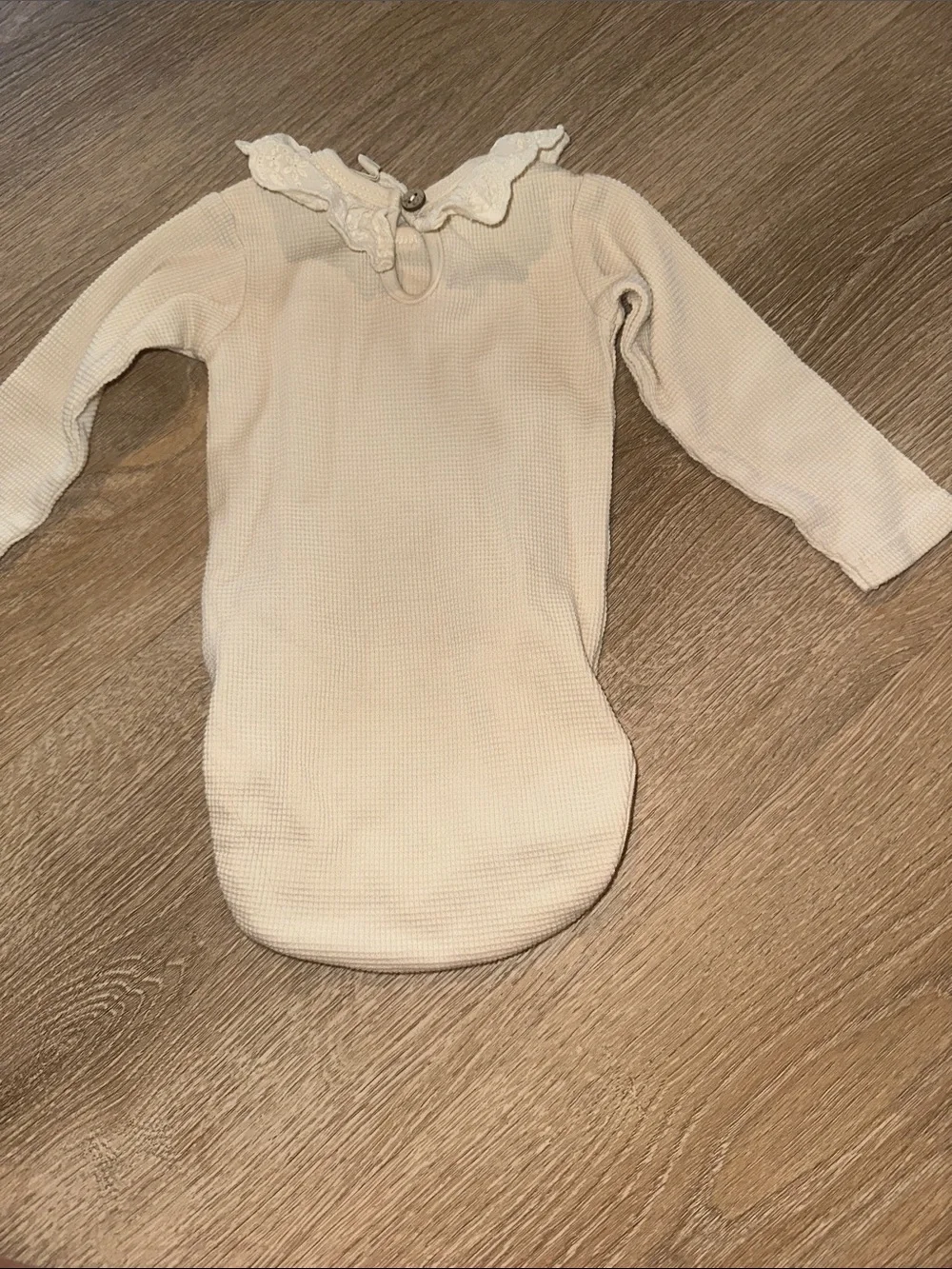 Quincy Mae waffle body suit with lace collar